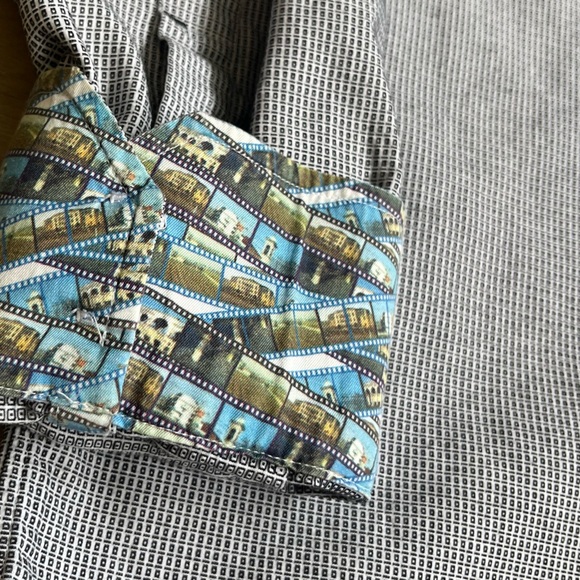 Robert Graham Flip Cuff Button Down Shirt L 42 16 1/2 Cotton - Picture 2 of 8